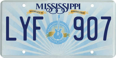 MS license plate LYF907
