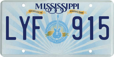 MS license plate LYF915