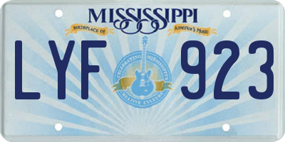 MS license plate LYF923