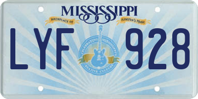 MS license plate LYF928