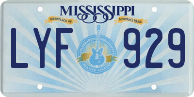 MS license plate LYF929