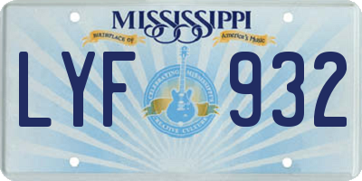MS license plate LYF932