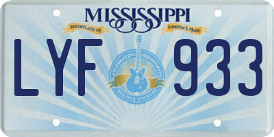 MS license plate LYF933