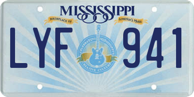 MS license plate LYF941
