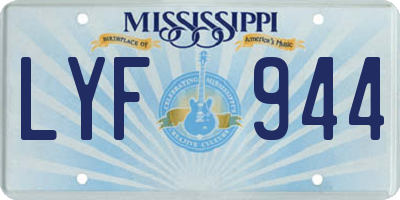 MS license plate LYF944