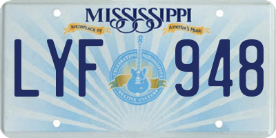 MS license plate LYF948