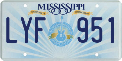 MS license plate LYF951