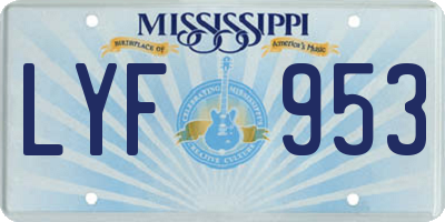 MS license plate LYF953