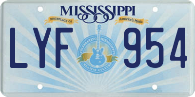 MS license plate LYF954