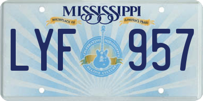 MS license plate LYF957
