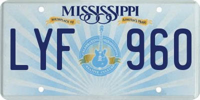 MS license plate LYF960