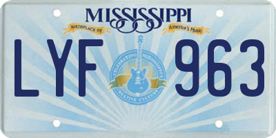MS license plate LYF963