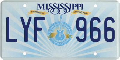 MS license plate LYF966