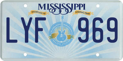 MS license plate LYF969