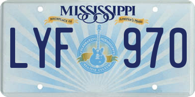 MS license plate LYF970