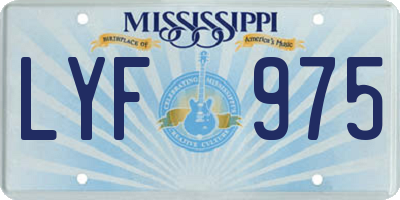 MS license plate LYF975