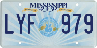 MS license plate LYF979