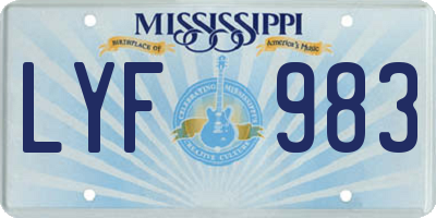MS license plate LYF983