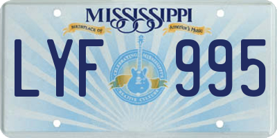 MS license plate LYF995
