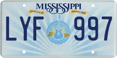 MS license plate LYF997