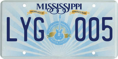 MS license plate LYG005