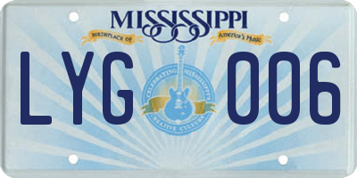 MS license plate LYG006
