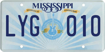 MS license plate LYG010