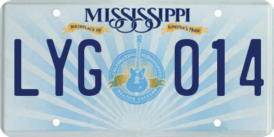 MS license plate LYG014