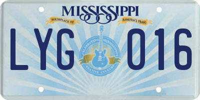 MS license plate LYG016