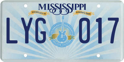 MS license plate LYG017