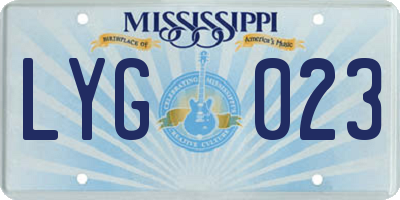 MS license plate LYG023