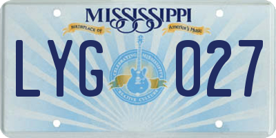 MS license plate LYG027