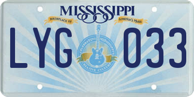 MS license plate LYG033