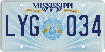 MS license plate LYG034