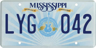 MS license plate LYG042
