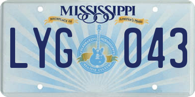 MS license plate LYG043