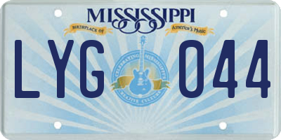MS license plate LYG044