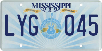 MS license plate LYG045