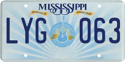 MS license plate LYG063