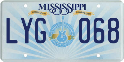 MS license plate LYG068