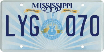 MS license plate LYG070
