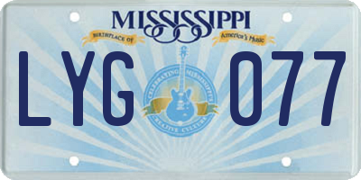 MS license plate LYG077