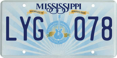 MS license plate LYG078