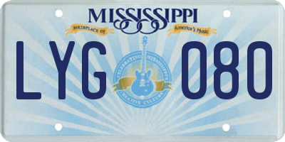 MS license plate LYG080