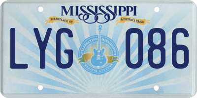 MS license plate LYG086