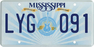 MS license plate LYG091