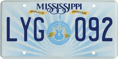 MS license plate LYG092