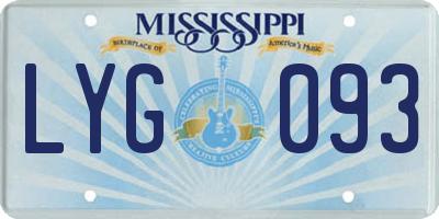 MS license plate LYG093