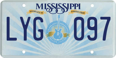 MS license plate LYG097