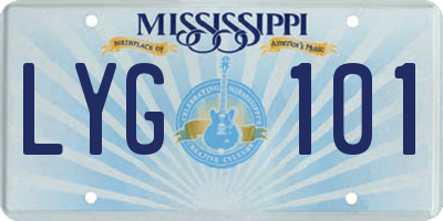 MS license plate LYG101